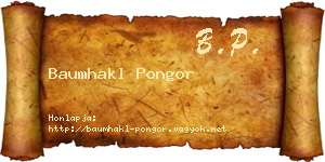 Baumhakl Pongor névjegykártya